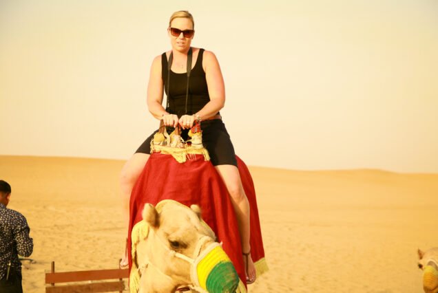 camel ride in desert safari falcon oasis